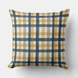 Almofada Padrão xadrez escovado aquarela cremosa silenciada