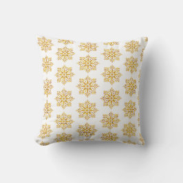 Almofada Padrão Xadrez Floco de Neve Amarelo