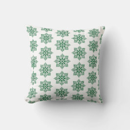 Almofada Padrão Xadrez Floco de Neve de Natal Verde