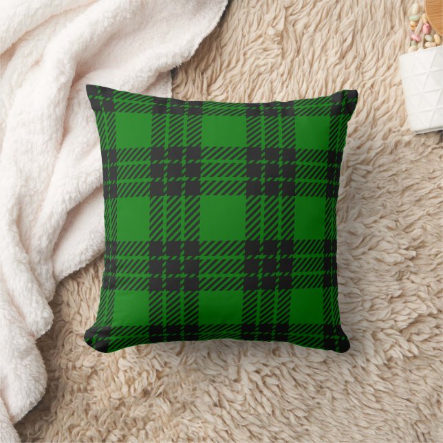 Almofada Padrão Xadrez Tartan Verde e Preto (Cobertor)