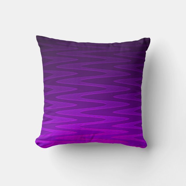 Almofada Padrão Ziguezague Roxo Vibrante (Frente)