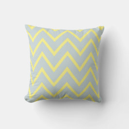 Almofada Padrão Zigzag Chevron | Cinza amarela