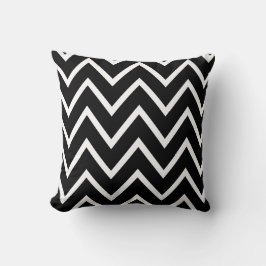 Almofada Padrão Zigzag Chevron | Preto e branco