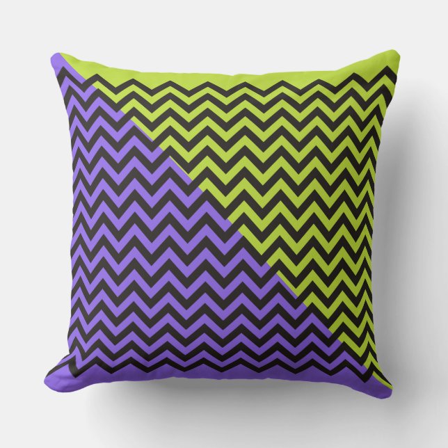 Almofada Padrão ZIGZAG - preto + seu histórico e suas ideia (Frente)