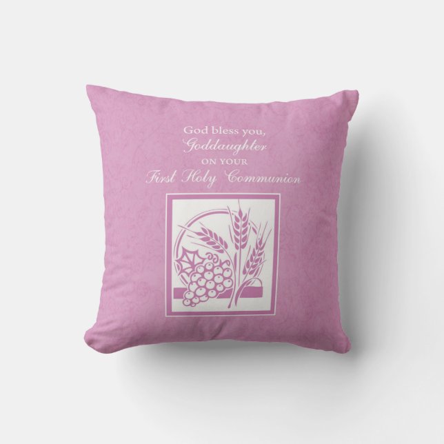 Almofada Padrinha Primeira Comunhão, Rosa (Frente)