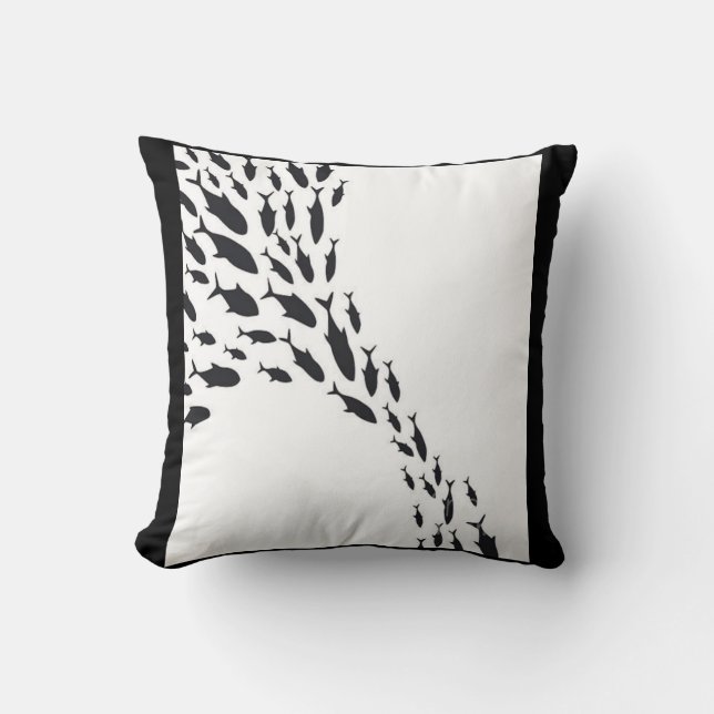 Almofada Padrões da Escola de Peixes Nadadores do Grupo de  (Frente)