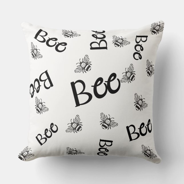 Almofada padrões de abelhas voando por todo o lado (Frente)