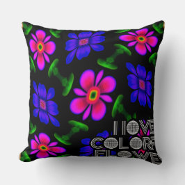 Almofada Padrões de flores rosa adoráveis