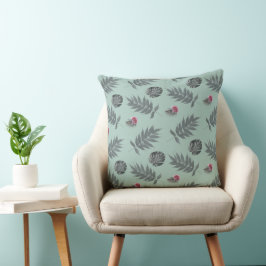 Almofada Padrões de Folhas Tropicais e Flores