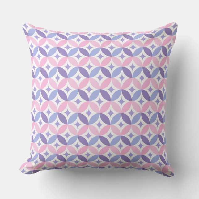 Almofada Padrões de Geometria Rosa Roxo Gráfico (Frente)