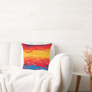Almofada Padrões de Ondas Coloridas do Oceano. Comprar Agor