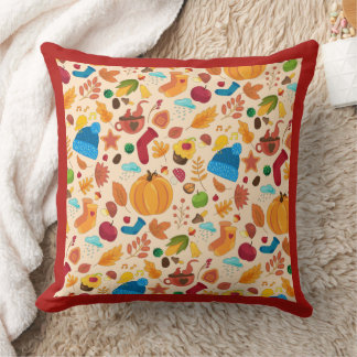 Almofada Padrões de queda de outono de Cozy O tempo frio de