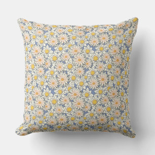 Almofada Padrões florais amarelo e azul retrorados l Aquare