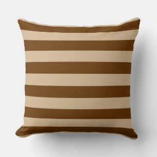 Almofada Padrões Gargos de Brown e Stripes de Tan