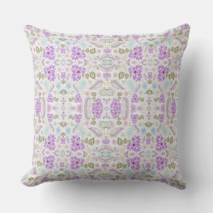 Almofada Padrões pastel paisley de cor branca