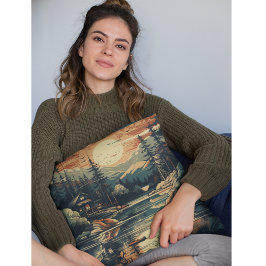 Almofada Página inicial da retro-arte escandinava