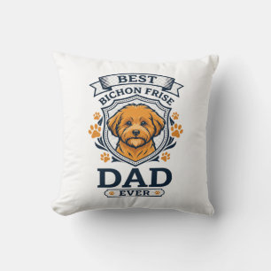 Almofada Pai Bichon Frise Para Sempre Impressões de Pata de