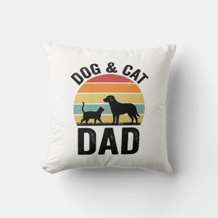 Almofada Pai de Cachorro e Gato Camisa Vintage de Design de
