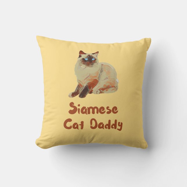Almofada Pai de Gato Siamês (Frente)