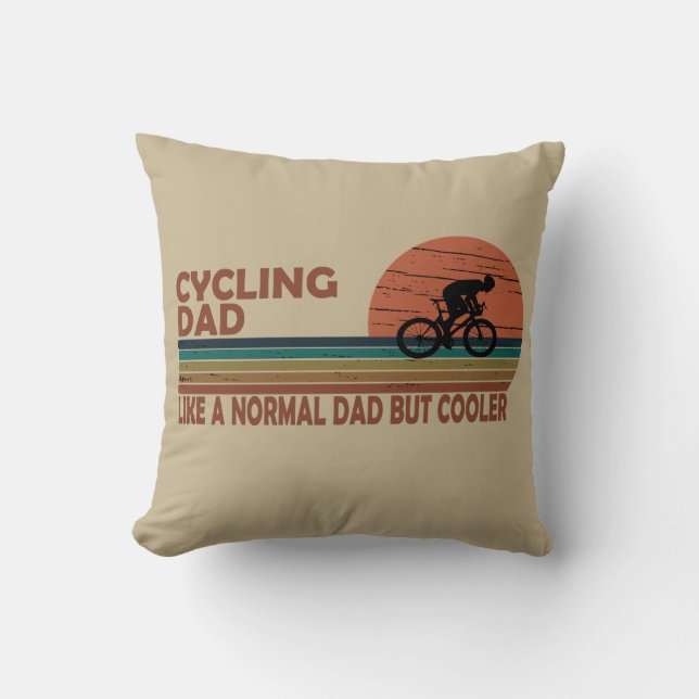 Almofada Pai Divertido de Ciclismo Como um Pai Normal, mas  (Frente)
