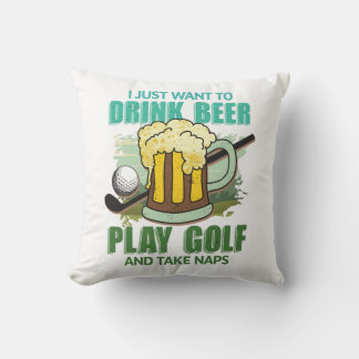 Almofada PAI GOLF e Travesseiro decorativo branco BEER