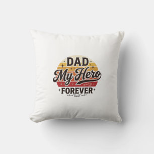 Almofada Pai Meu Herói Para Sempre Camisa Retro Vintage Des