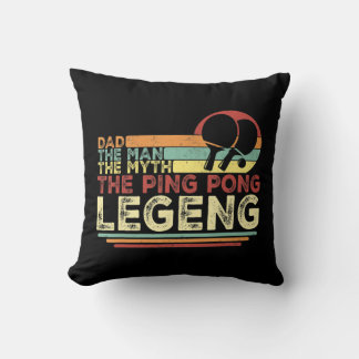 Almofada Pai Ping Pong Vintage Ping Pong Playing Tee Fathe