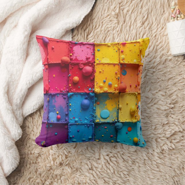 Almofada Paint Block Throw Pillow (Cobertor)
