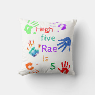 Almofada Paint Handprint Aniversário com Nome Personalizado