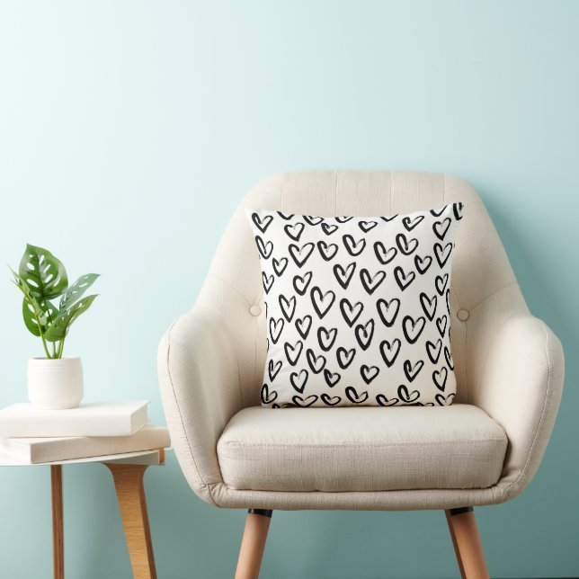 Almofada Paint Stroke Heart Pattern (Cadeira)