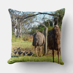 Almofada Pais Da Emu Que Tomam Pintinhos Para Caminhar,