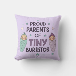 Almofada Pais Orgulhosos da Arte dos Burritos Minúsculos