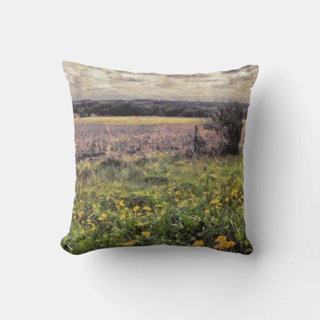 Almofada Paisagem Belo Pintada de Fazenda do Meio-Oeste Rur (Frente)