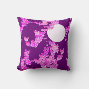 Almofada Paisagem com borboletas - orquídea, ametista