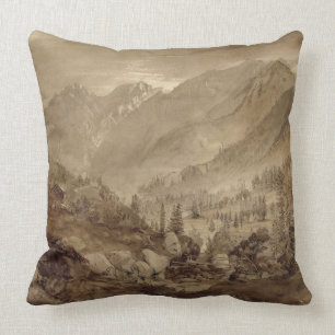 Almofada Paisagem da montanha, Macugnaga, 1845 (caneta &
