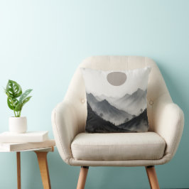 Almofada Paisagem de Black and White Mountain