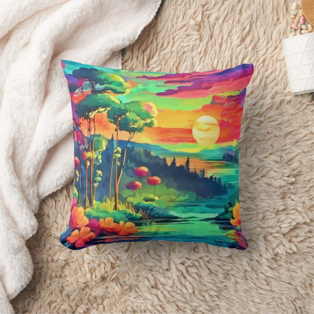 Almofada Paisagem de Fantasia Sunset (Cobertor)