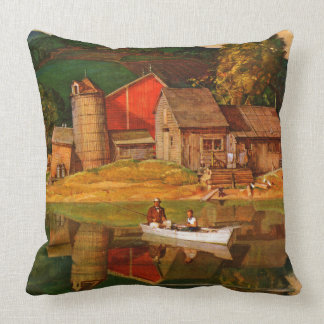 Almofada Paisagem de fazenda por Mead Schaeffer