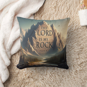 Almofada Paisagem de montanha O SENHOR É O MEU PSALM DE ROC