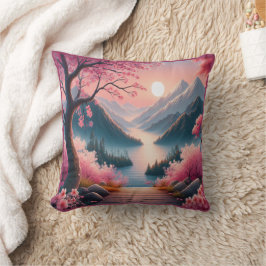 Almofada Paisagem Florestal da Montanha das Cerejeiras Japo