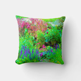 Almofada Paisagem Primavera verde do jardim com peônias