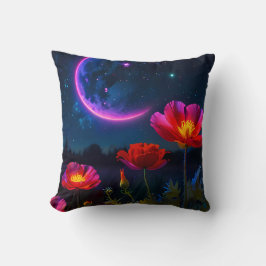 Almofada Paisagem Psicodélica com Poppy com Lua