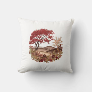 Almofada Paisagem rural no efeito de design Quilling de out