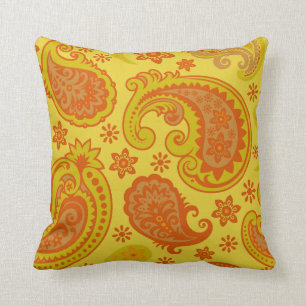 Almofada Paisley bonito  bronzeado amarelo