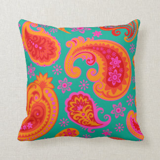 Almofada Paisley bonito| vermelho-alaranjado