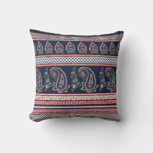 Almofada Paisley do Marinho Elegante: Design de Borda do Et