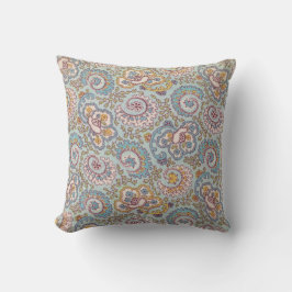 Almofada Paisley Floral no Travesseiro decorativo Azul Clar