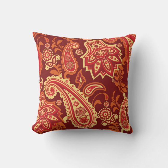 Almofada Paisley, flores: padrão sem costura ornamental (Frente)