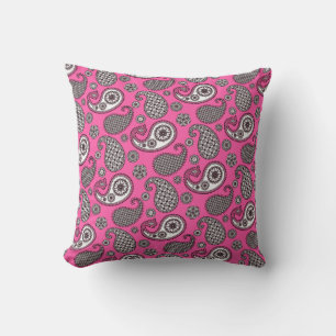 Almofada Paisley Pattern, Cinza no Travesseiro decorativo R