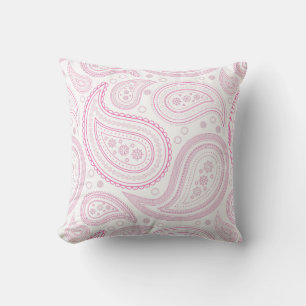 Almofada Paisley Pink em Travesseiro decorativo Branco